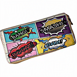 Comic Pop Art Zip-Around Wallet - Multicolor